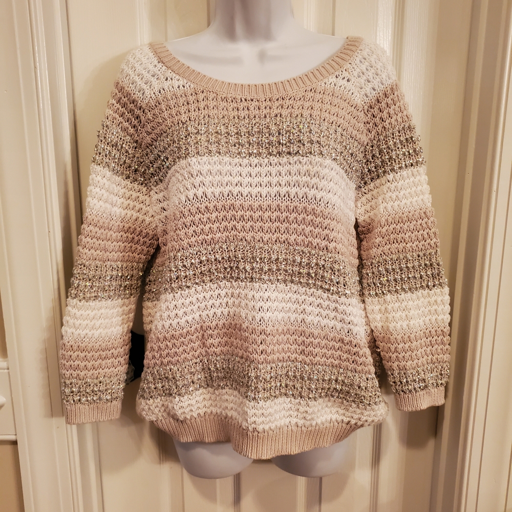 River Island- Cream And Beige -Stripped- Sweater